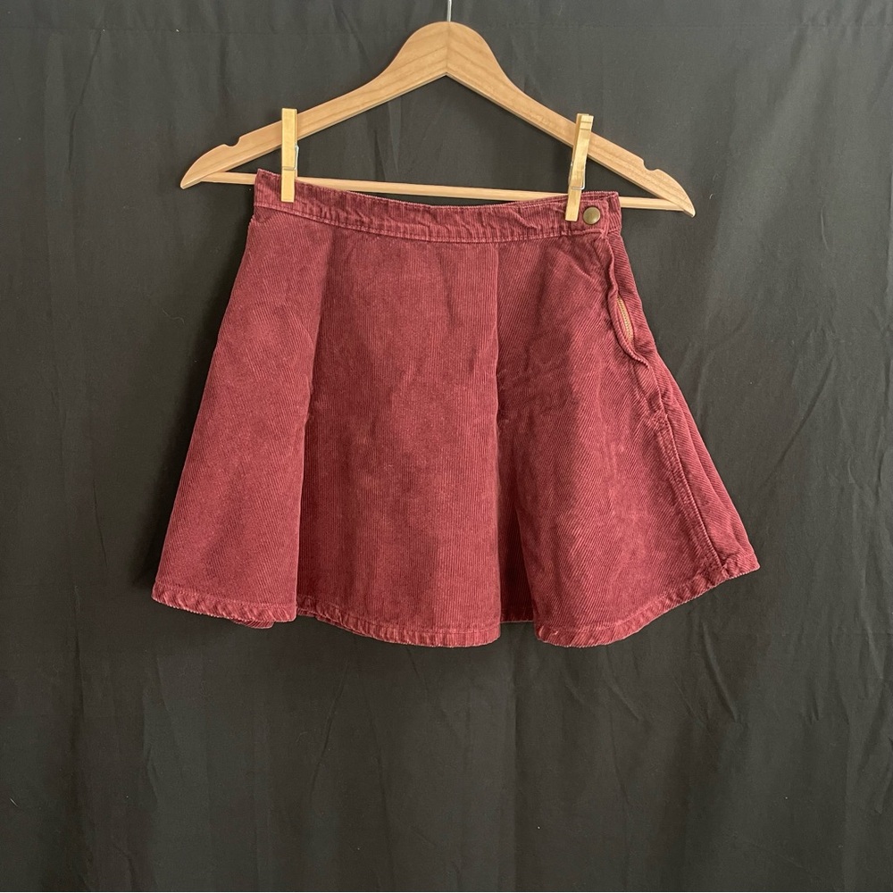 American Apparel Burgundy Corduroy Skirt